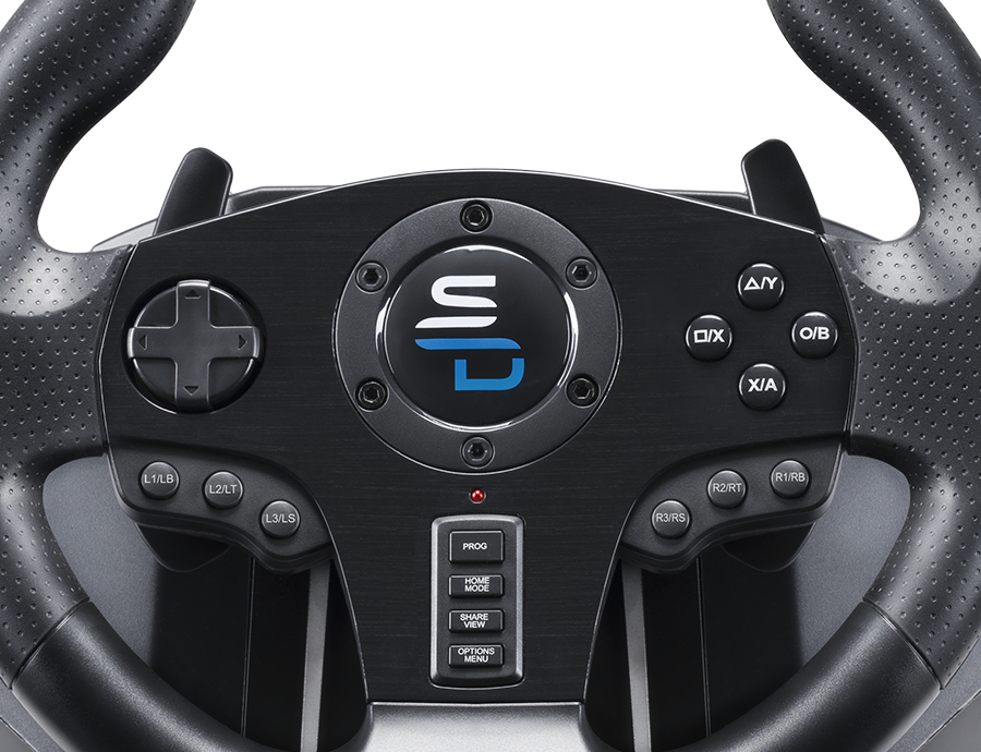 Superdrive - GS850-X racing steering wheel with manual shifter, 3 pedals,  paddle shifters for Xbox Serie X/S, PS4, Xbox One, (programmable)